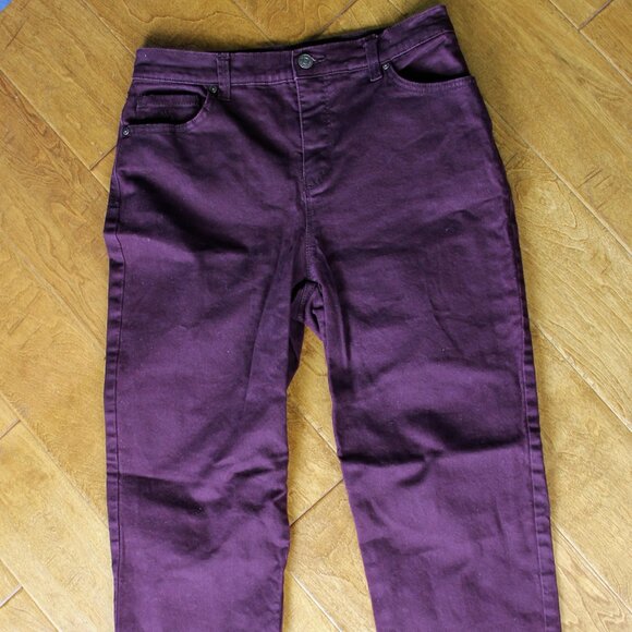 Gloria Vanderbilt - Retro - Plum / Burgundy Jeans - Women's Size 4 - Picture 1 of 6